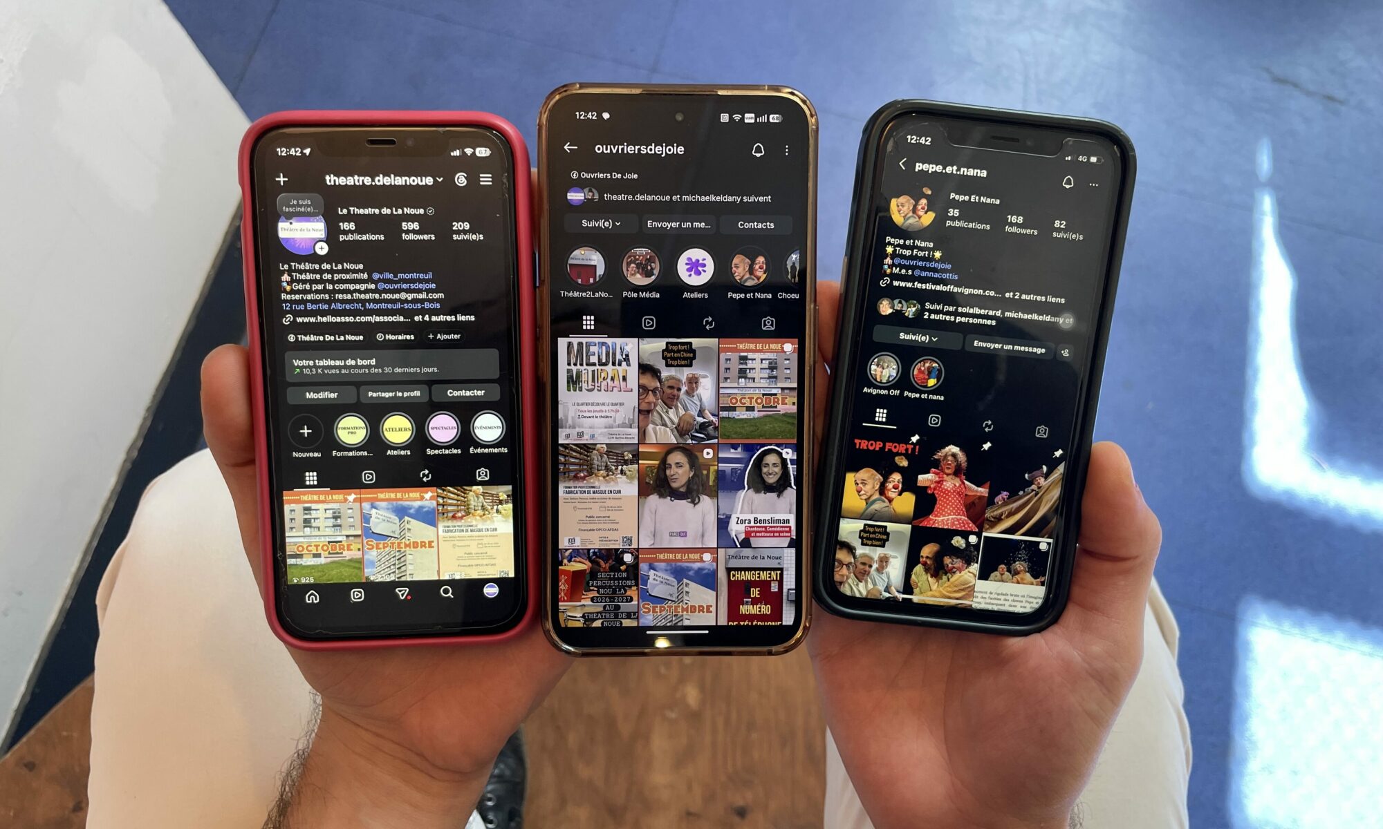 3 portables , 3 différentes manière de voire instagram